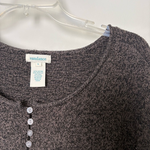 Sundance Homestead Henley Marled Charcoal Sweater - Picture 3 of 7